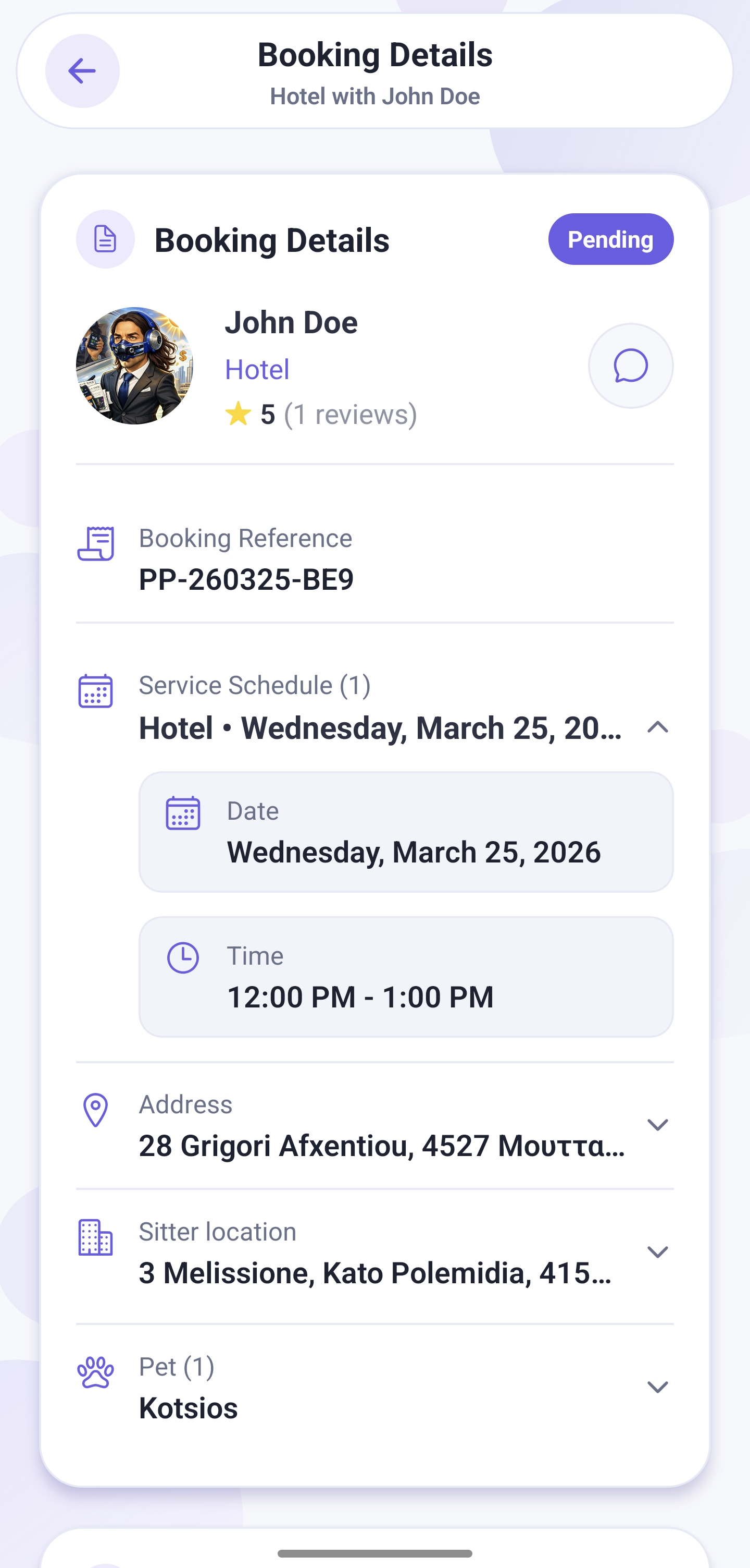 Book a pet sitter instantly